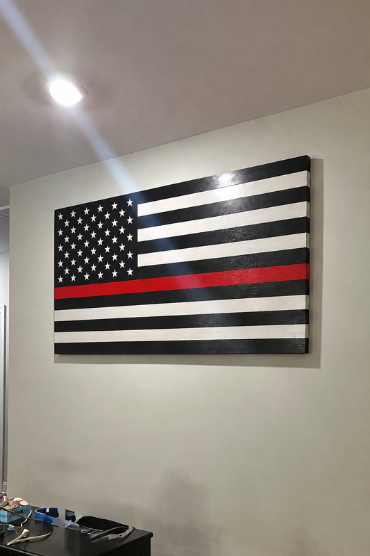 "RED LINE" AMERICAN FLAG