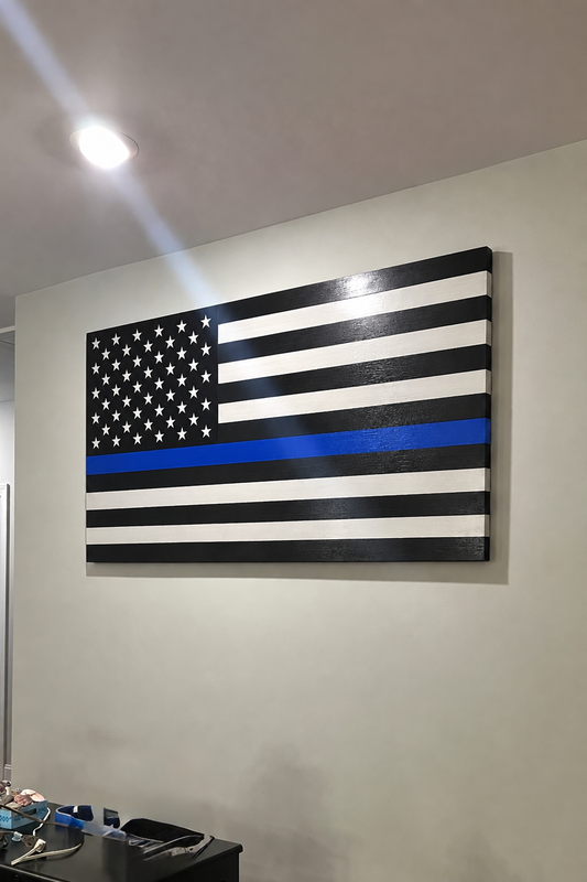 "BLUE LINE" AMERICAN FLAG