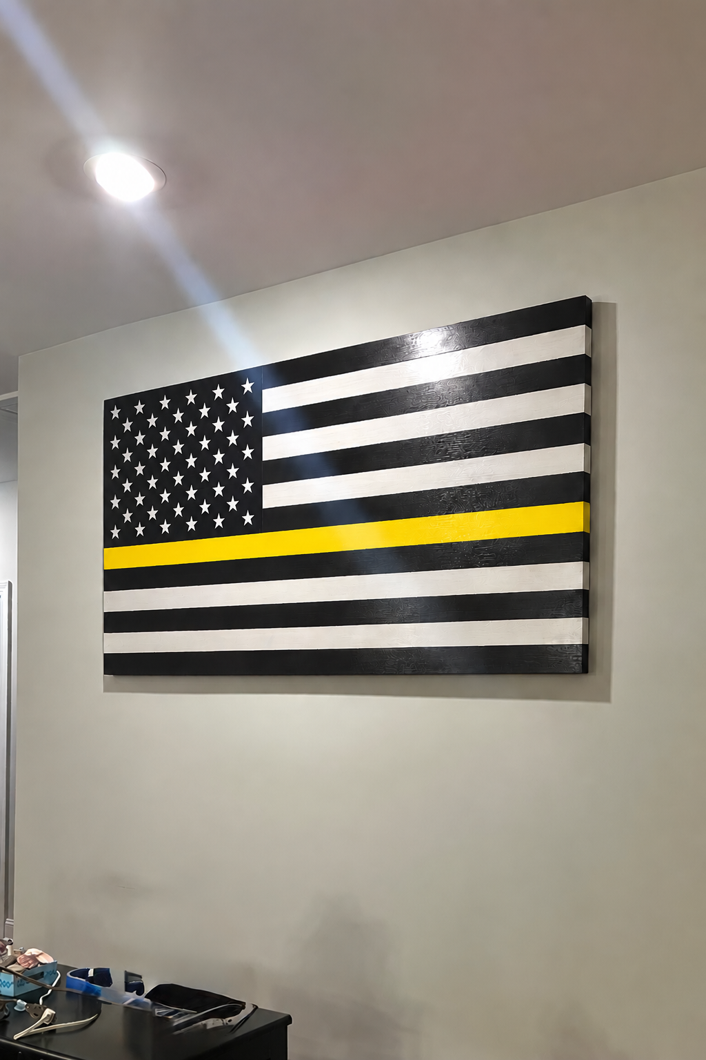 "YELLOW LINE" AMERICAN FLAG