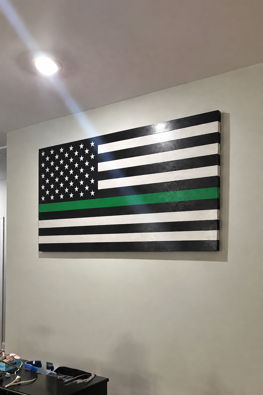 "GREEN LINE" AMERICAN FLAG