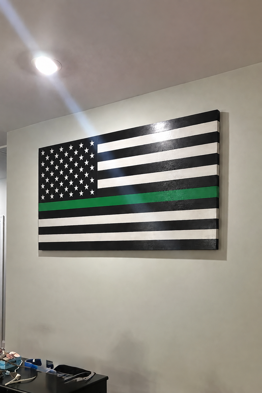 "GREEN LINE" AMERICAN FLAG